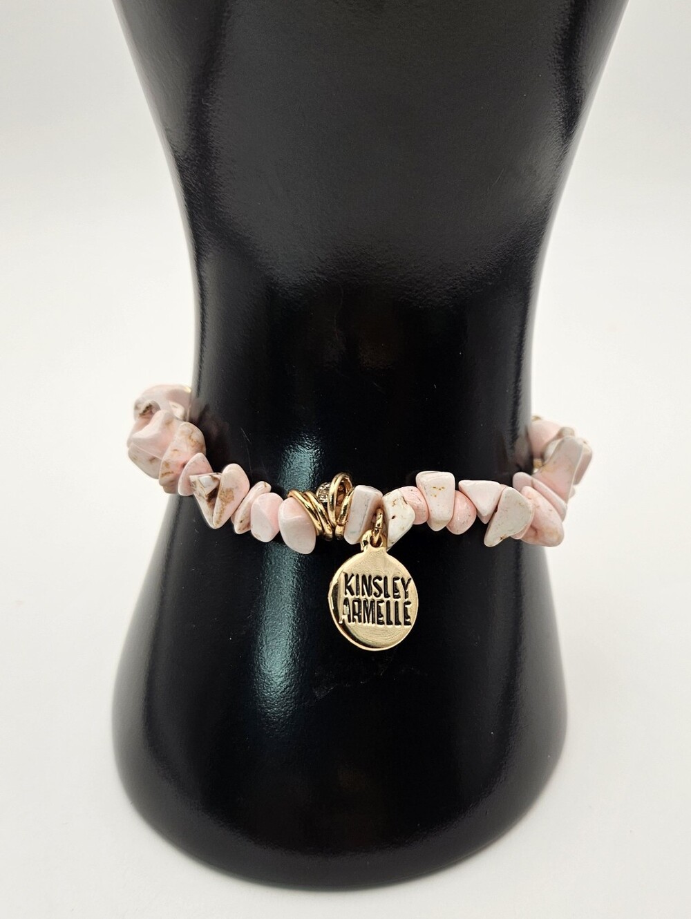 Kinsley Armelle Stretch Bracelet Pink Stone Chip Beaded